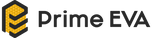 Logo Prime EVA z żółtym sześciokątnym emblematem.