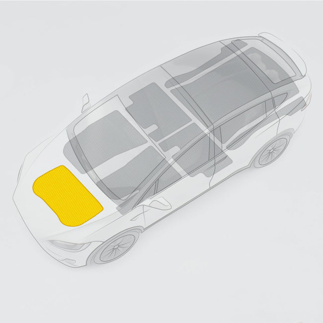 Żółta matowa nakładka na dach samochodu, wykonana z trwałych materiałów.