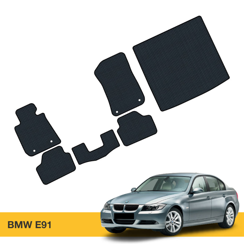 Dywaniki samochodowe Prime EVA do BMW E90/E91, oferujące ochronę i elegancję wnętrza.
